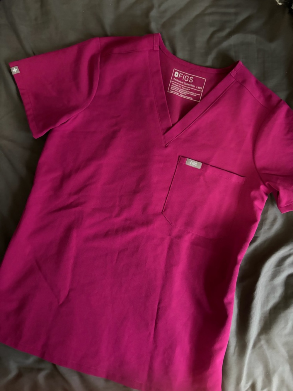 FIGS Women's Scrub Top Dark Magenta